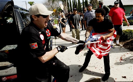 KKK Protest-Stabbing_93401