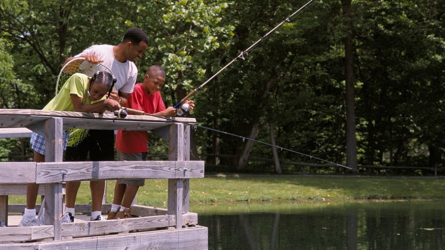 Children Fishing with Adult_169838