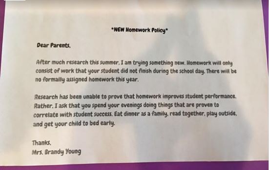 new homework policy_174139