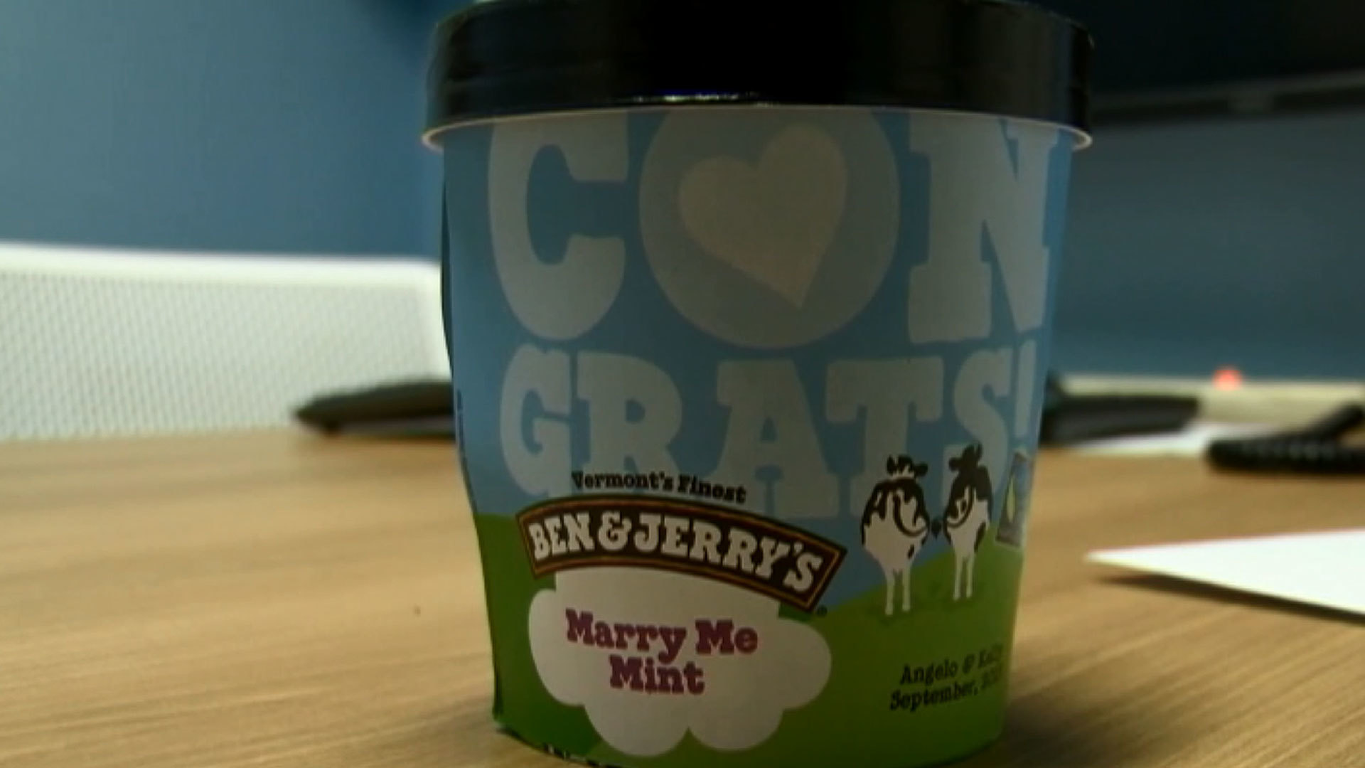 Couple gets engaged with Ben & Jerry's 'Marry Me Mint'