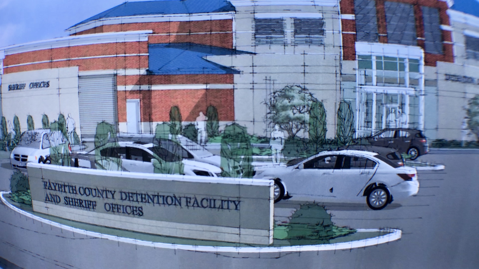 Rendering elevation of new Fayette County Jail