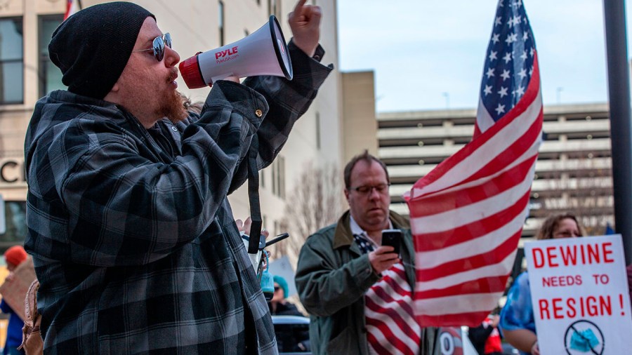 Ohio capitol mask protest November