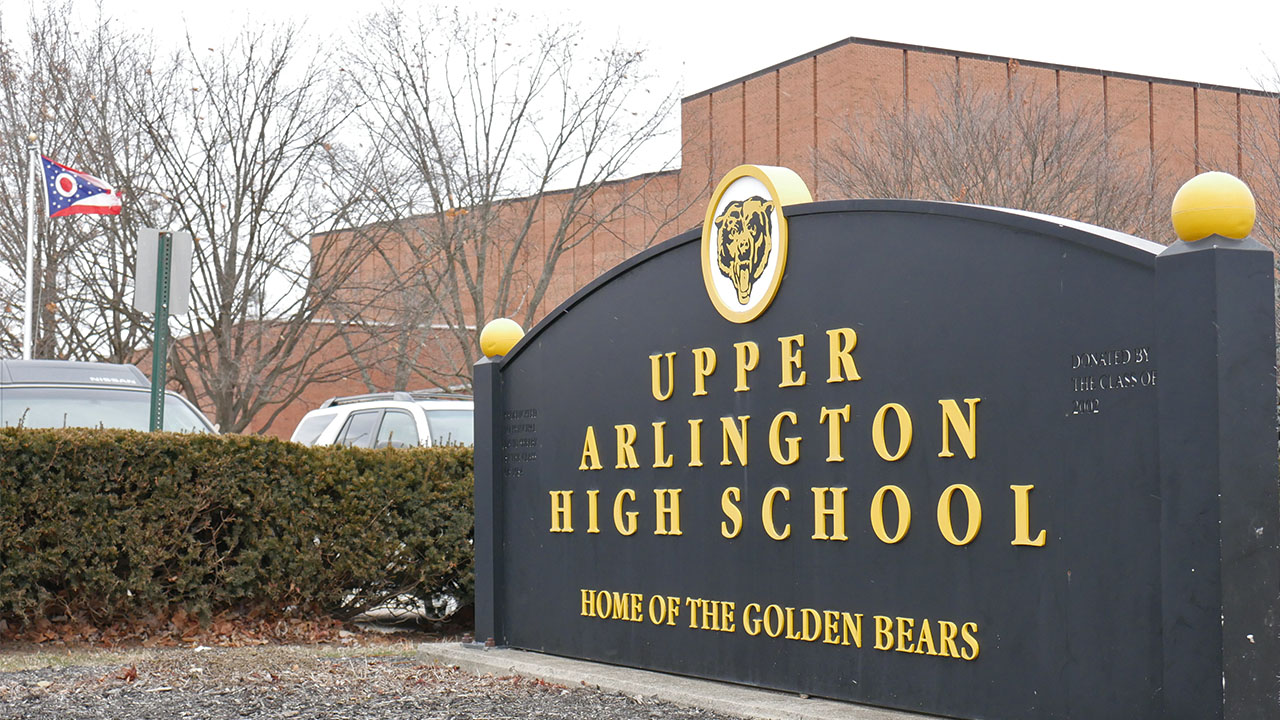 Upper Arlington High School sign and building
