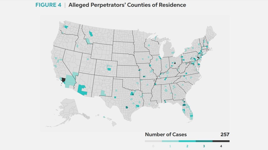 GWU capitol riot report county map