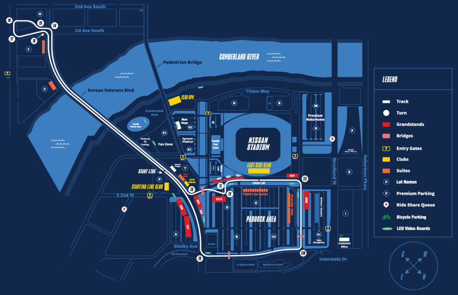 Nashville IndyCar map