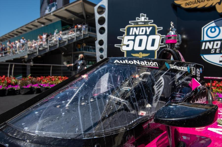 Meyer Shank Racing Indy 500 car victory lane milk