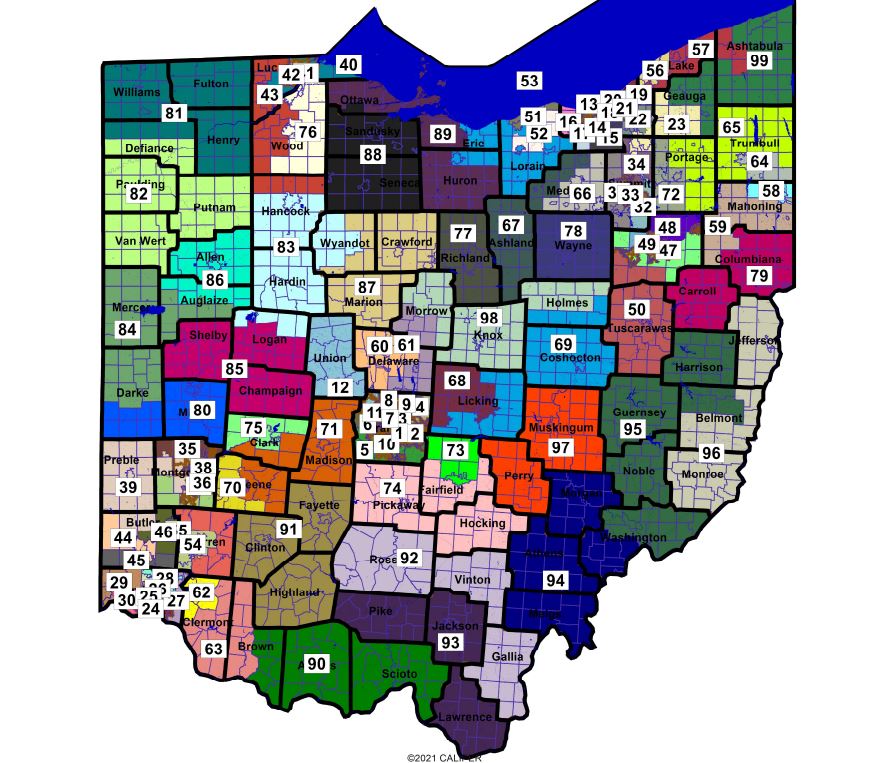Approved map for Ohio House of Representative districts