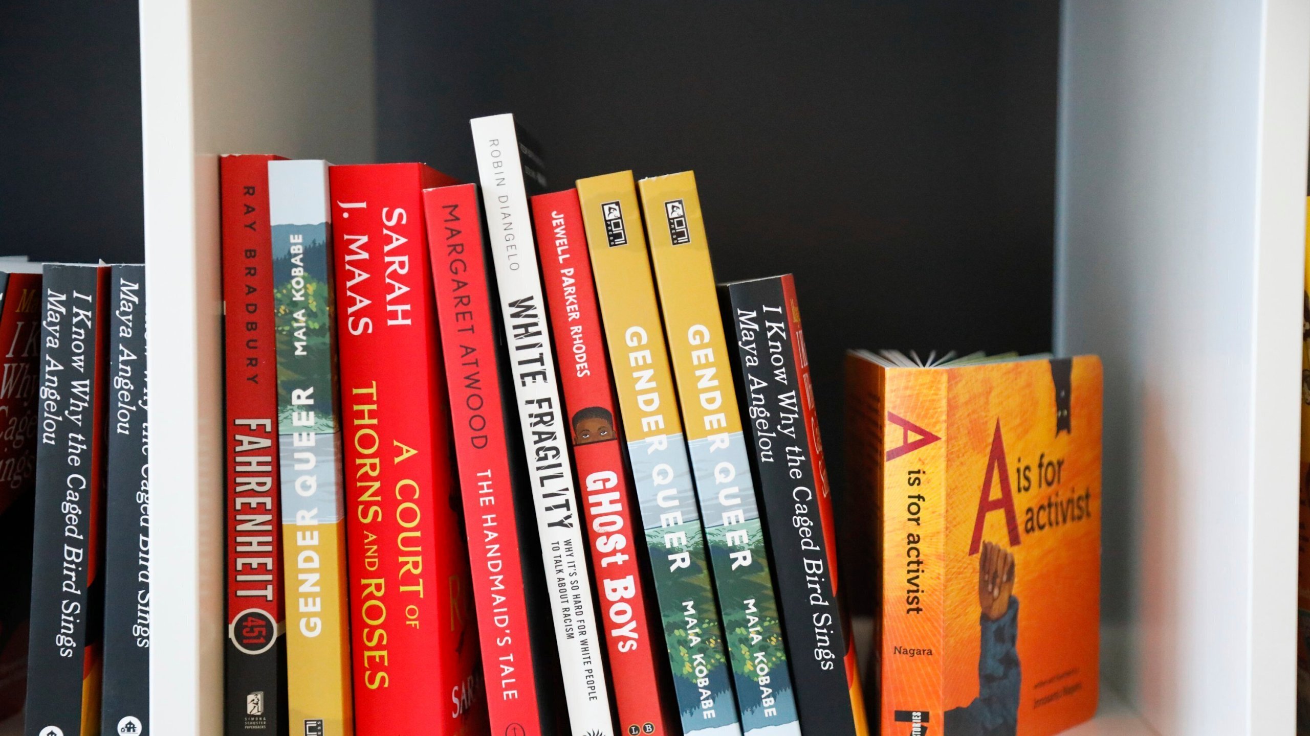 FILE - Books are displayed at the Banned Book Library at American Stage in St. Petersburg, Fla., Feb. 18, 2023. Activists in Louisiana are voicing concerns over a bill advancing in the GOP-controlled House to bar children and teens from accessing public library books deemed “sexually explicit,” saying the proposal could be used to target LGBTQ+ content. (Jefferee Woo/Tampa Bay Times via AP, File)