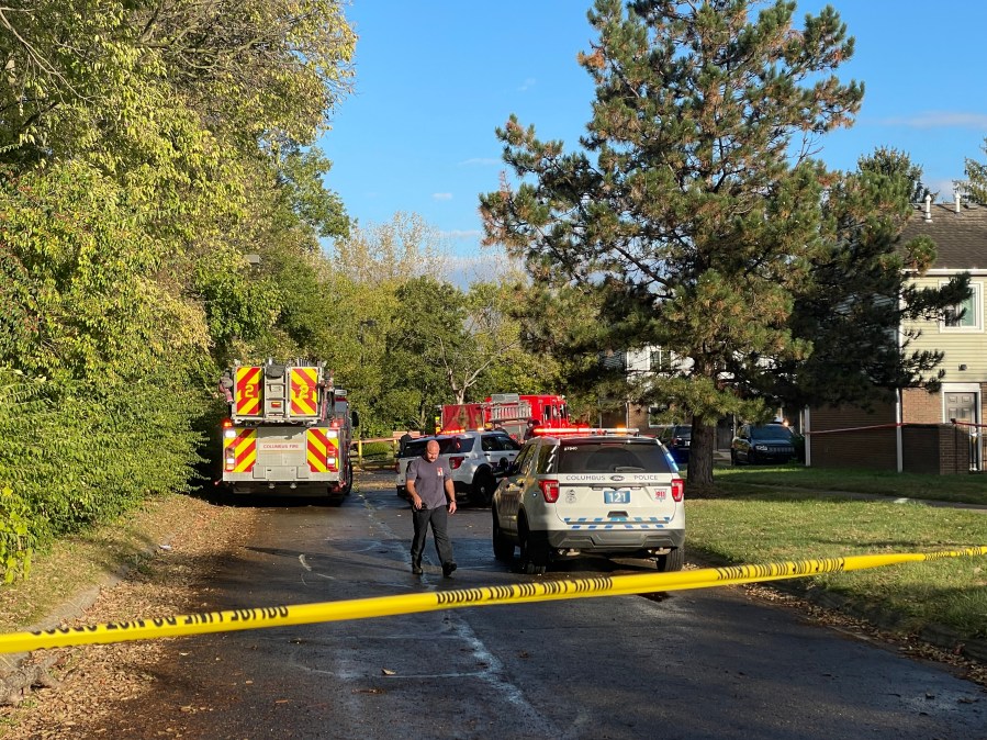 Scene of a fatal shooting on the 200 block of Buffalo Court in south Columbus on Sunday, Oct. 8, 2023 (JACKIE GILLIS/NBC4)