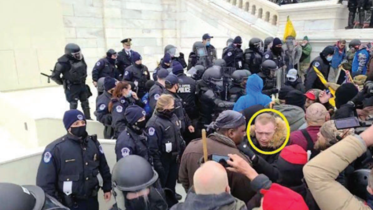 Kyle Andrew Campbell is seen during the Jan. 6 U.S. Capitol breach.