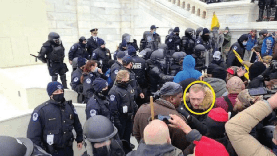 Kyle Andrew Campbell is seen during the Jan. 6 U.S. Capitol breach.