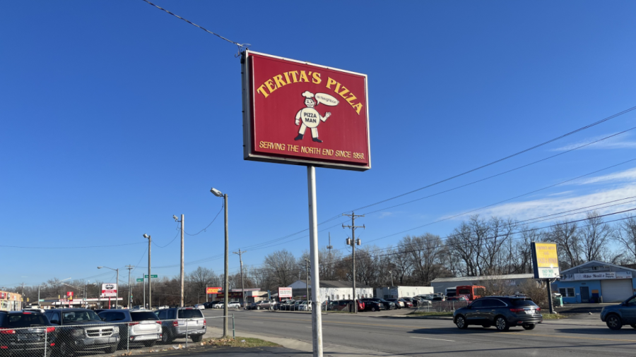 The sign at Terita's Pizza.