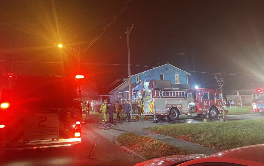 Columbus firefighters on East Gates Street in Columbus, Ohio, on Dec. 4, 2023 (Isabel Cleary/NBC4)