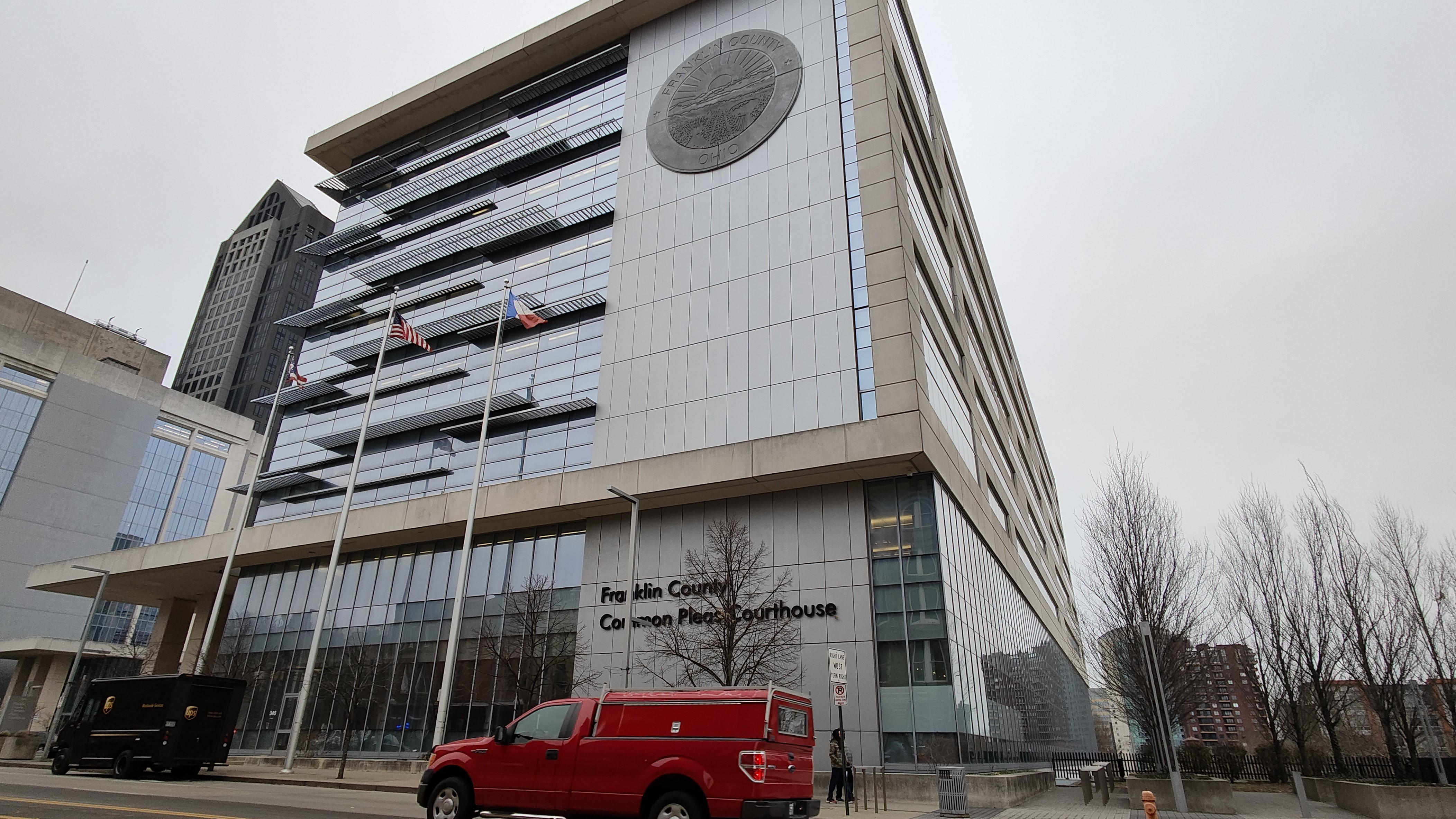 The outside of Franklin County Common Pleas Court. (NBC4 Photo/Mark Feuerborn)