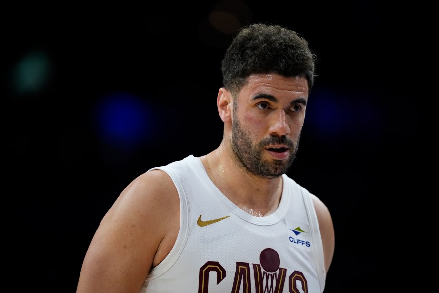 Cleveland Cavaliers' Georges Niang plays during an NBA basketball game, Friday, Feb. 23, 2024, in Philadelphia. (AP Photo/Matt Slocum)