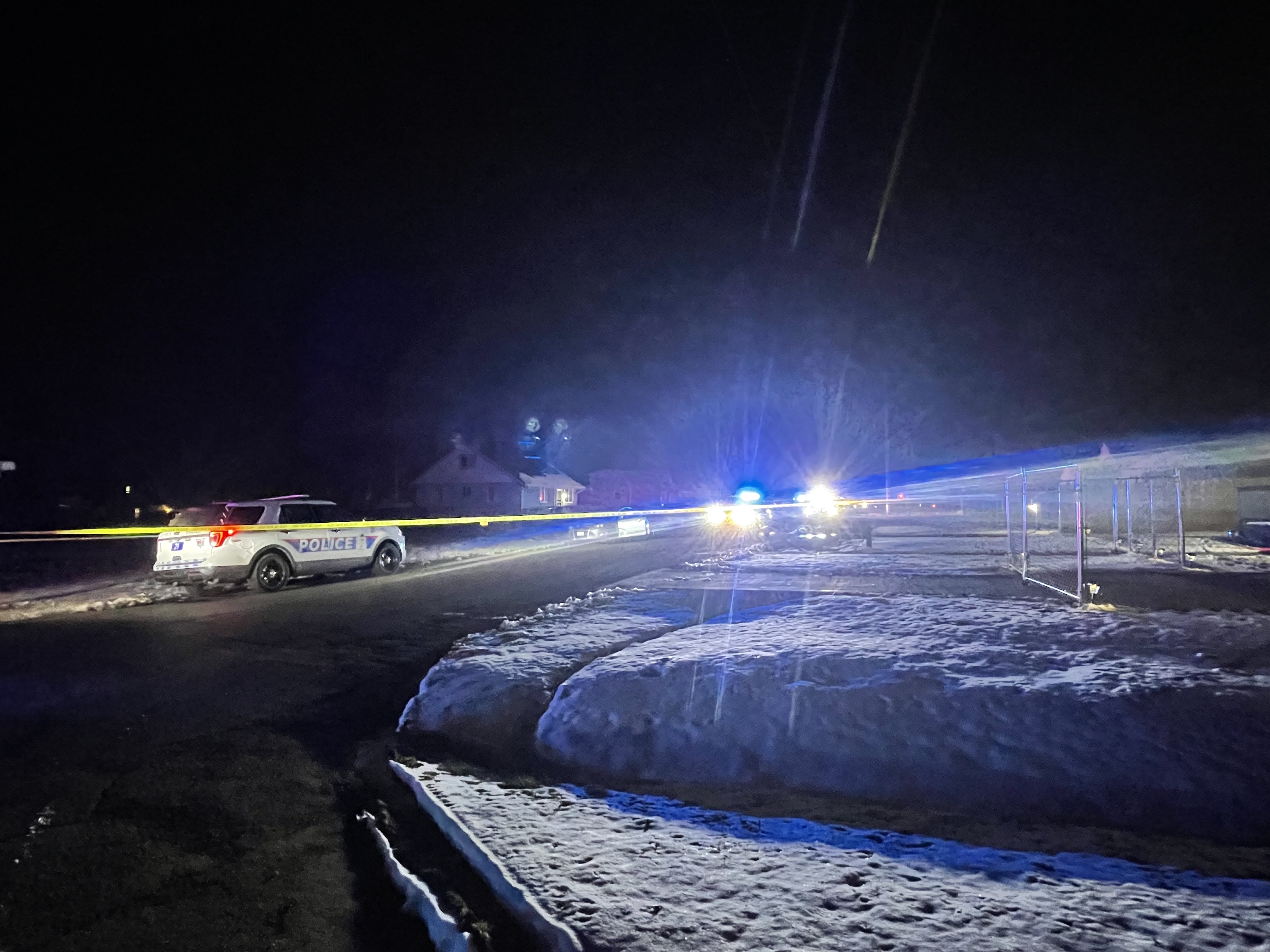 Scene on the 2900 block of Perdue Avenue in Mifflin Township where a Mifflin Township police officer was injured by a suspect on Feb. 18, 2024. (NBC4)