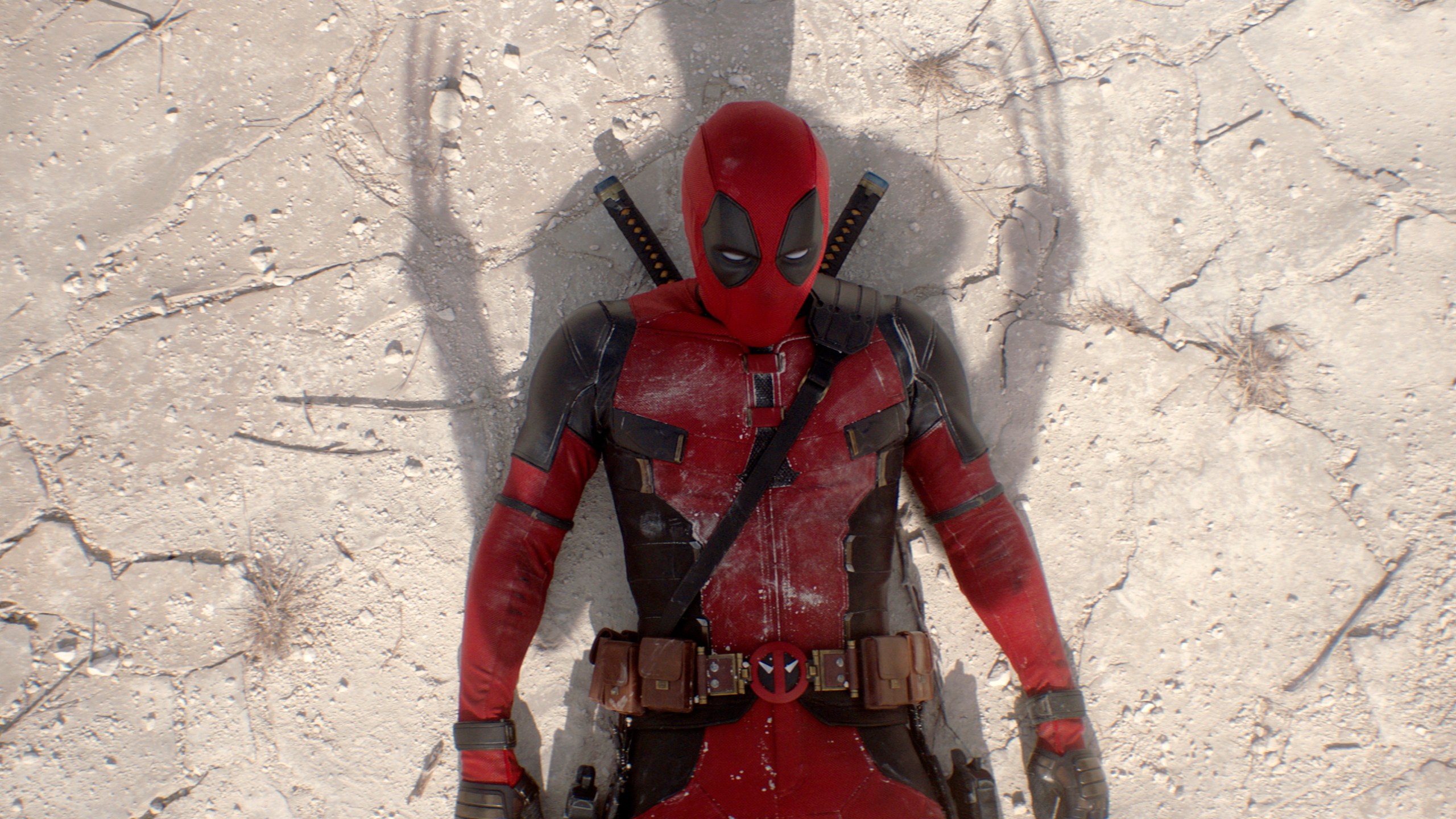 This image released by 20th Century Studios/Marvel Studios shows Ryan Reynolds as Deadpool/Wade Wilson in a scene from "Deadpool & Wolverine." (20th Century Studios/Marvel Studios via AP)