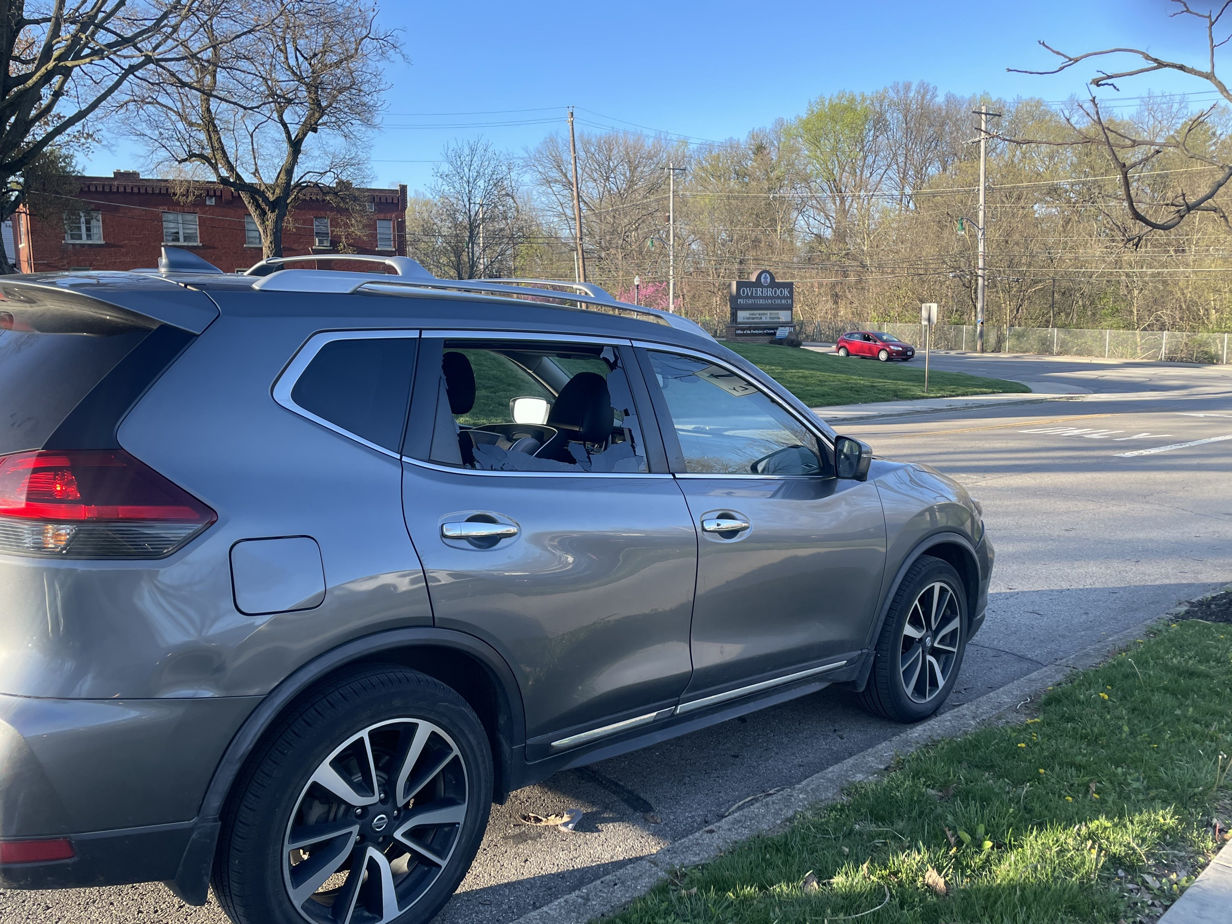Photo taken at the Rusty Bucket on North High Street in Columbus showing the windows smashed out of several vehicles. (JACKIE GILLIS/NBC4)