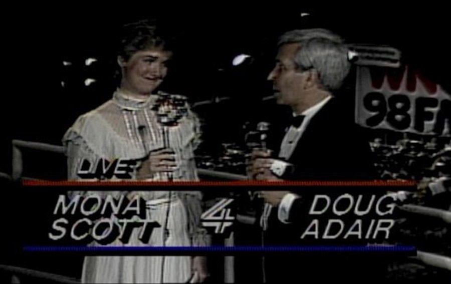 Mona Scott with Doug Adair on WCMH on July 3, 1983