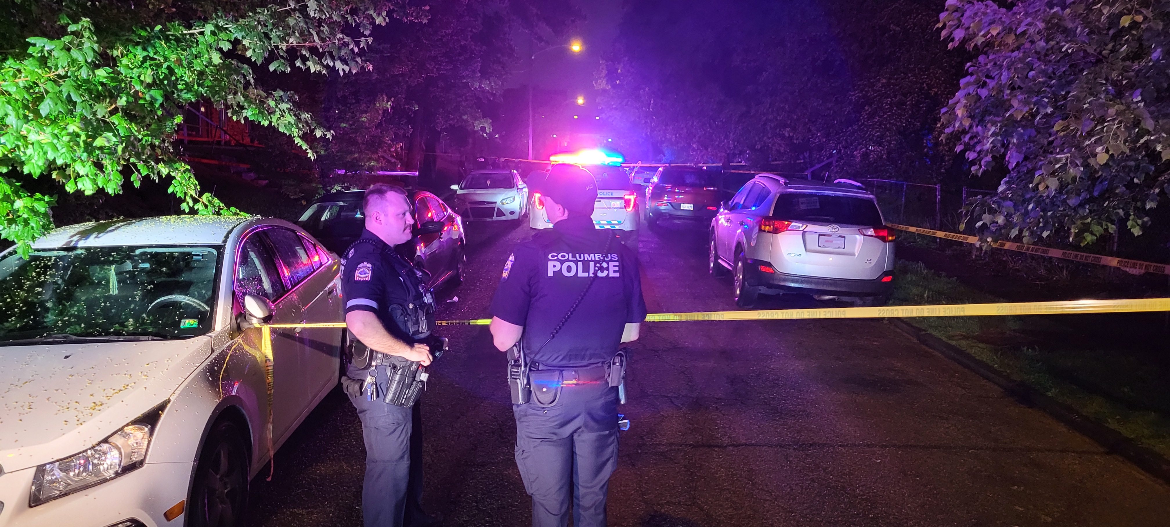 Scene of a shooting on East 13th Avenue that left two people in critical condition on Saturday, May 4, 2024. (NBC4)