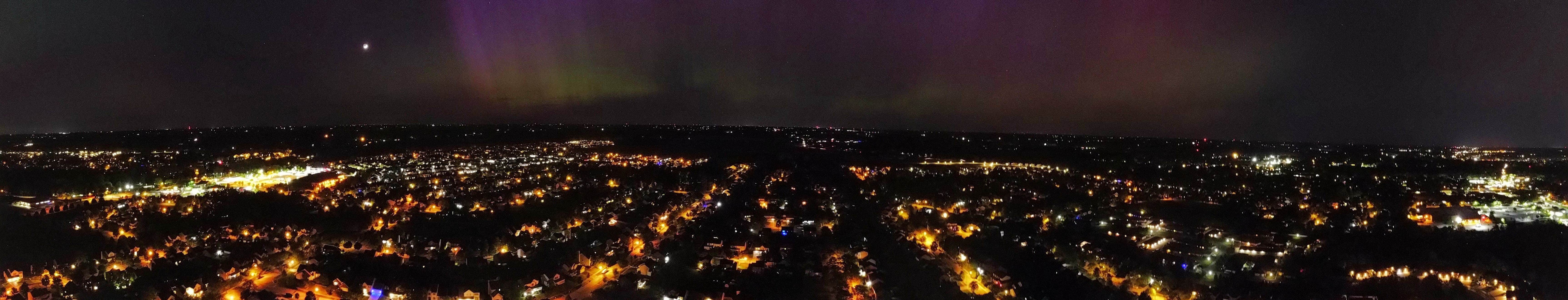 Drone photo of northern lights on Friday, May 10, 2024, in Delaware County. (photo courtesy/James Gilsdorf)