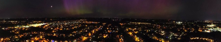 Drone photo of northern lights on Friday, May 10, 2024, in Delaware County. (photo courtesy/James Gilsdorf)