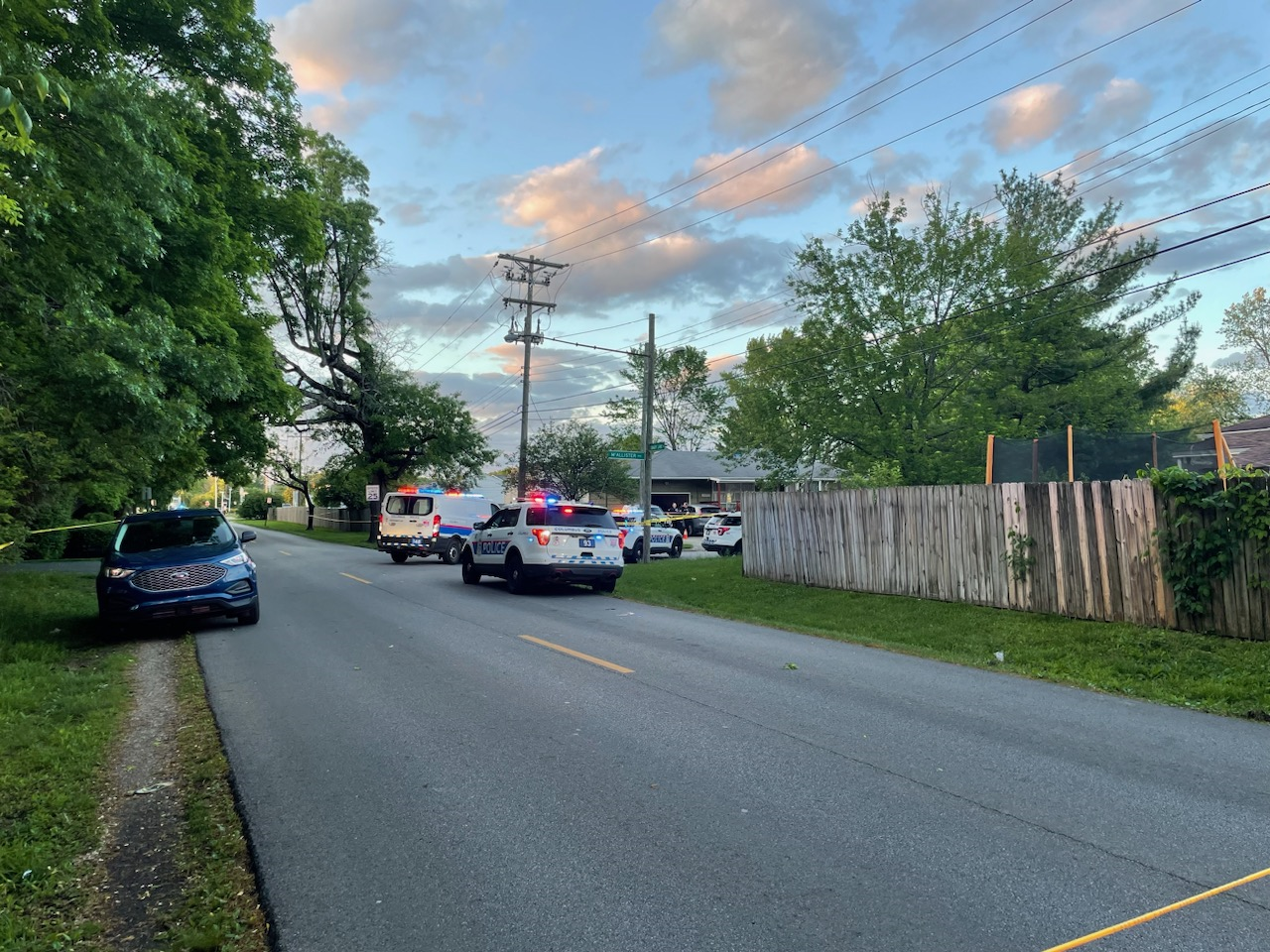 Scene of a double-fatal shooting on the 4700 block of McAllister Avenue on Saturday, May 11, 2024. (NBC4)
