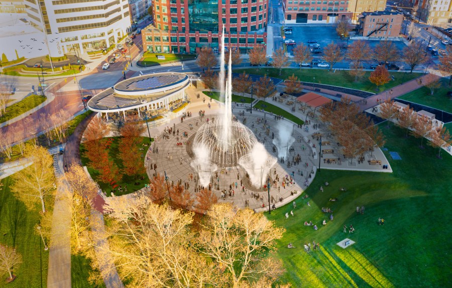 Scioto Mile Fountain - Birds Eye