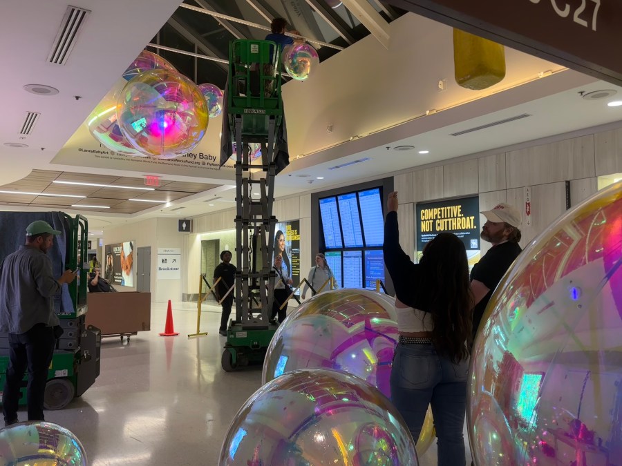 "Radiate Positivity" by Columbus artist Laney Baby at the Nashville International Airport.