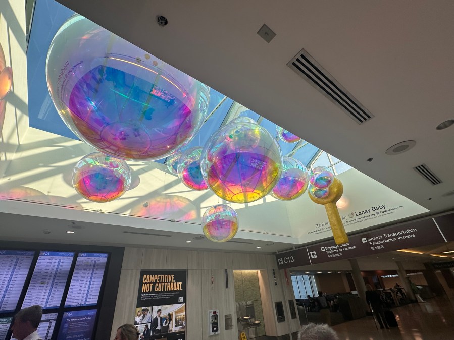 "Radiate Positivity" by Columbus artist Laney Baby at the Nashville International Airport.
