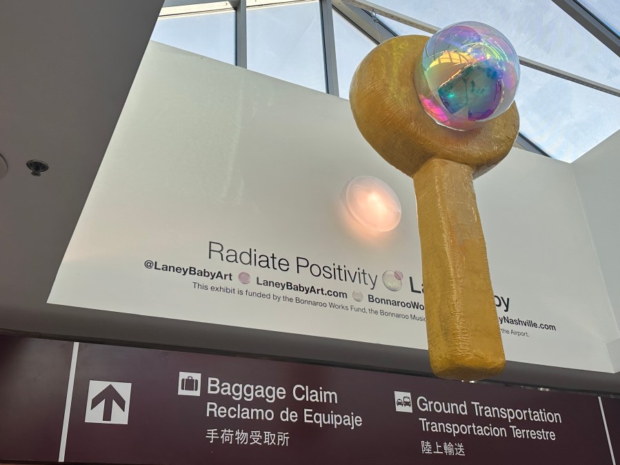 "Radiate Positivity" by Columbus artist Laney Baby at the Nashville International Airport.