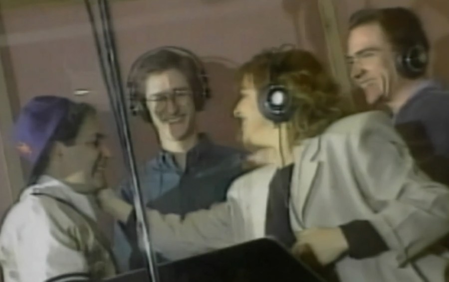 Ben Gelber with the WCNI Morning Zoo of Dave Kaelin, Cathy Hart and Matt Harris in 1995 (WCMH / NBC4)