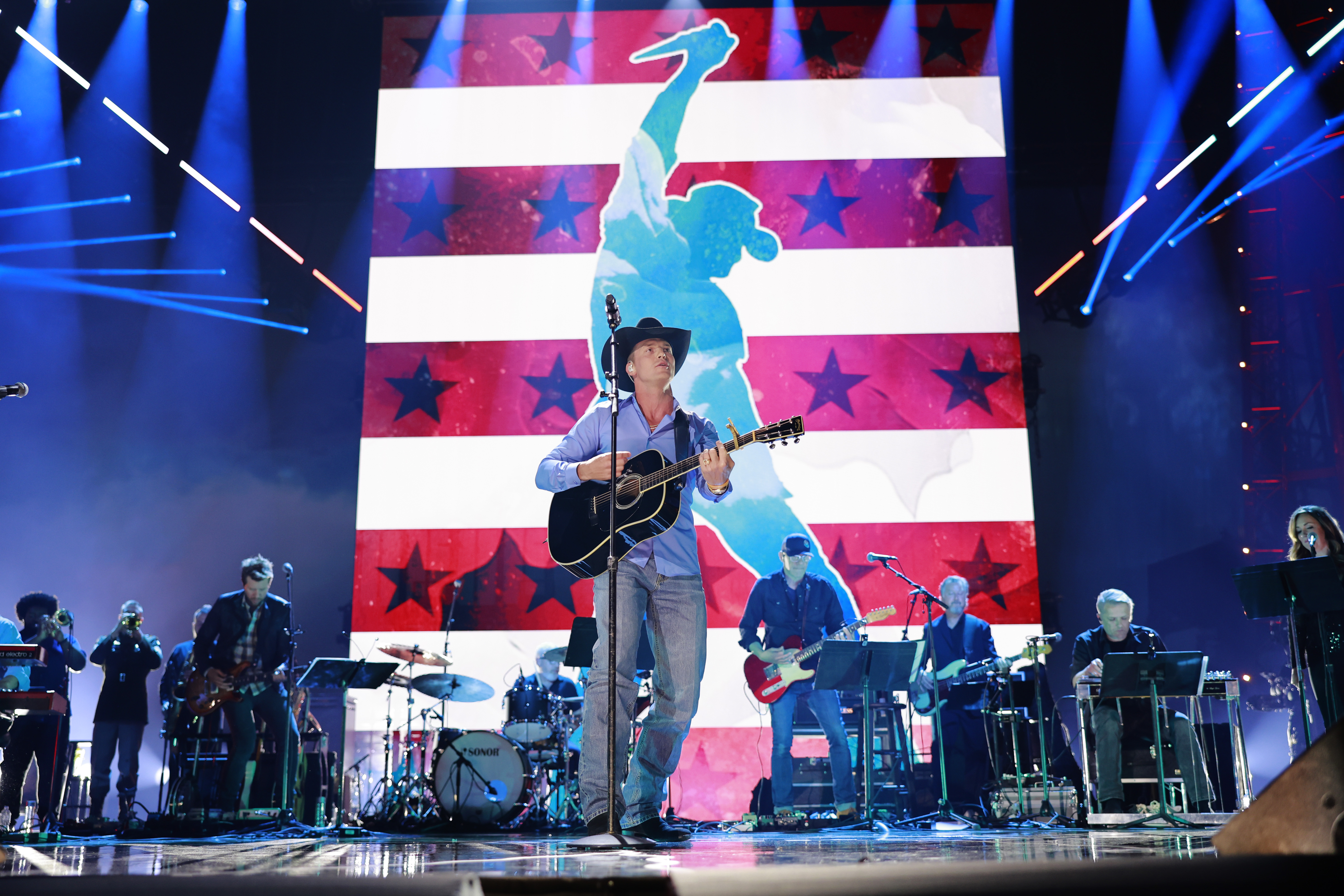 NASHVILLE, TENNESSEE - JULY 29: Parker McCollum performs onstage for the Toby Keith: American Icon tribute at Bridgestone Arena on July 29, 2024 in Nashville, Tennessee. (Photo by Jason Kempin/Getty Images for Universal Music Group)