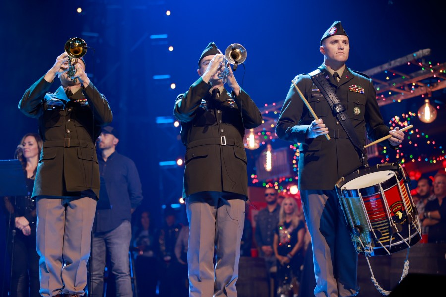 NASHVILLE, TENNESSEE - JULY 29: The Honor Guard and Army Band perform onstage for the Toby Keith: American Icon tribute at Bridgestone Arena on July 29, 2024 in Nashville, Tennessee. (Photo by Jason Kempin/Getty Images for Universal Music Group)