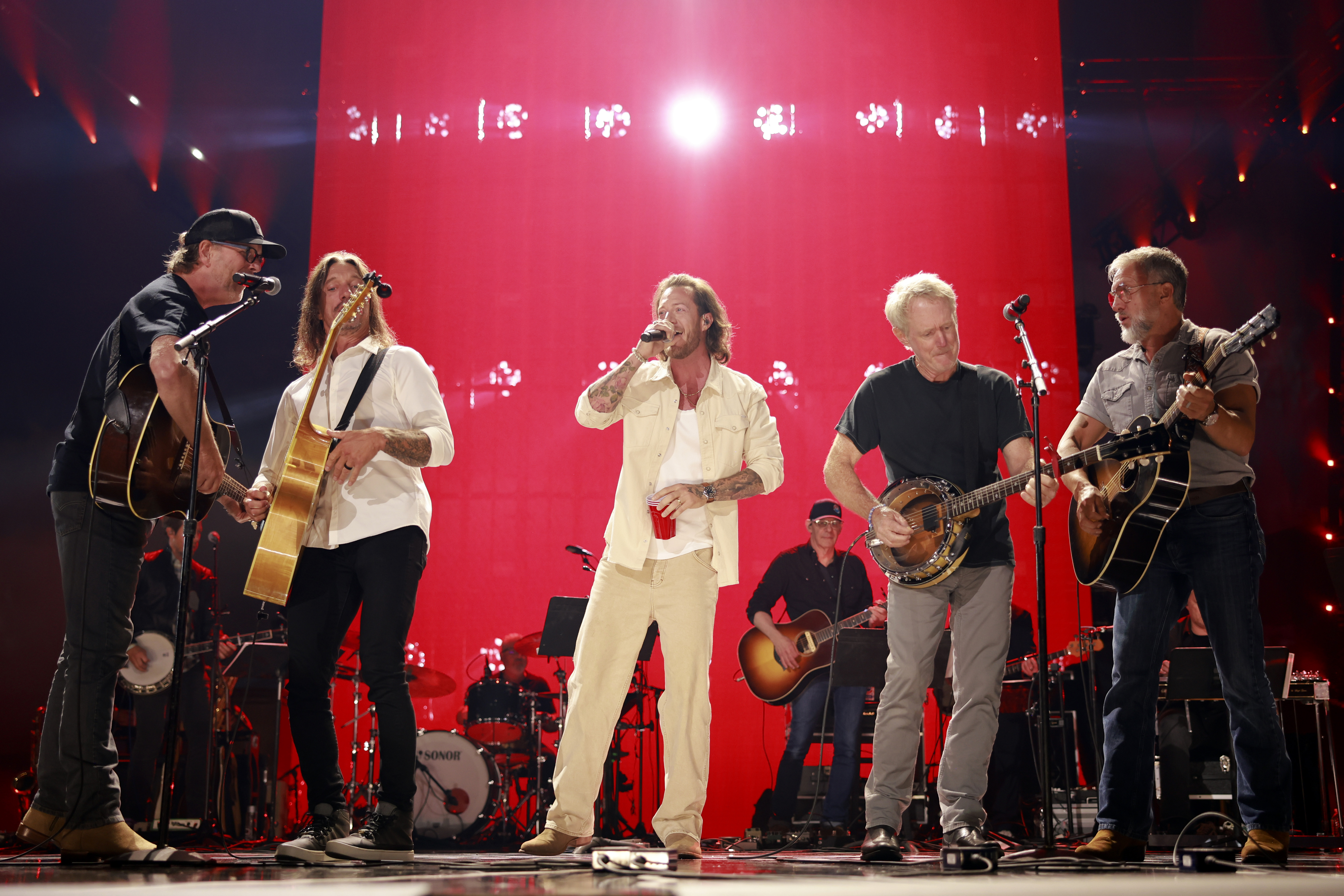 NASHVILLE, TENNESSEE - JULY 29: Tyler Hubbard performs onstage for the Toby Keith: American Icon tribute at Bridgestone Arena on July 29, 2024 in Nashville, Tennessee. (Photo by Jason Kempin/Getty Images for Universal Music Group)