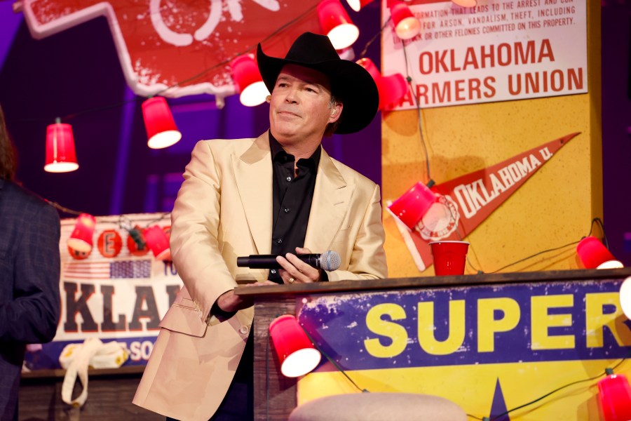 NASHVILLE, TENNESSEE - JULY 29: Clay Walker speaks onstage for the Toby Keith: American Icon tribute at Bridgestone Arena on July 29, 2024 in Nashville, Tennessee. (Photo by Jason Kempin/Getty Images for Universal Music Group)