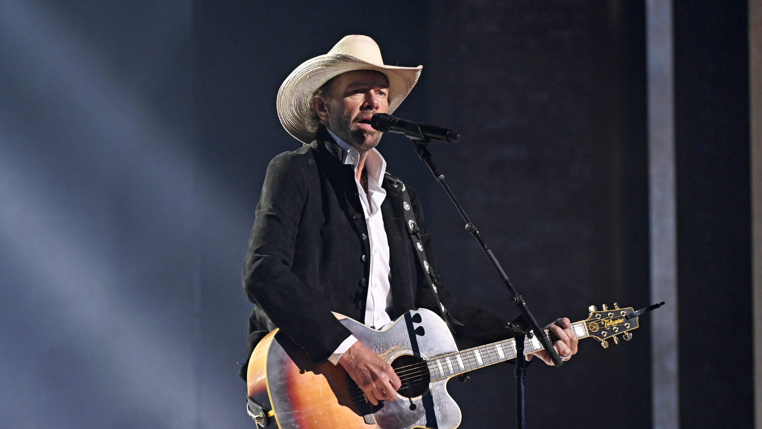 NASHVILLE, TENNESSEE - SEPTEMBER 28: 2023 PEOPLE'S CHOICE COUNTRY AWARDS -- Pictured: Toby Keith performs on stage during the 2023 People's Choice Country Awards held at the Grand Ole Opry House on September 28, 2023 in Nashville, Tennessee. (Photo by Katherine Bomboy/NBC via Getty Images)