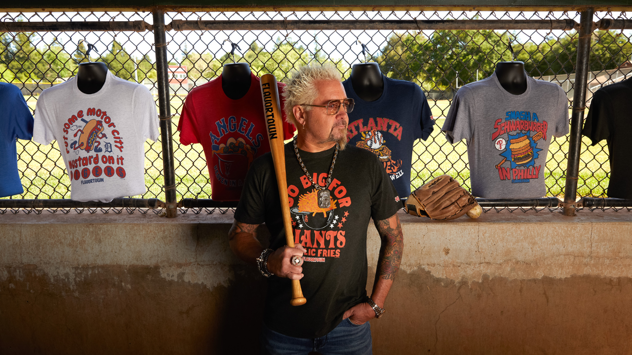 Fieri launched new t-shirts with Columbus-based Homage called the "MLB x Flavortown collection." (Courtesy Photo/Homage)