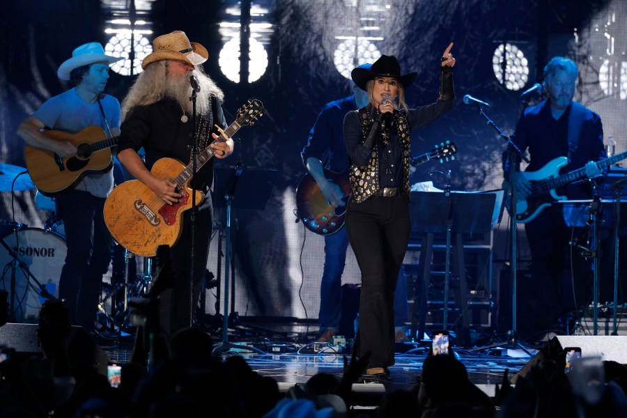 TOBY KEITH: AMERICAN ICON -- Pictured: (l-r) Jamey Johnson and Lainey Wilson perform onstage at Bridgestone Arena on July 29, 2024 in Nashville, Tennessee -- (Photo by: Tibrina Hobson/Getty Images for Universal Music Group)