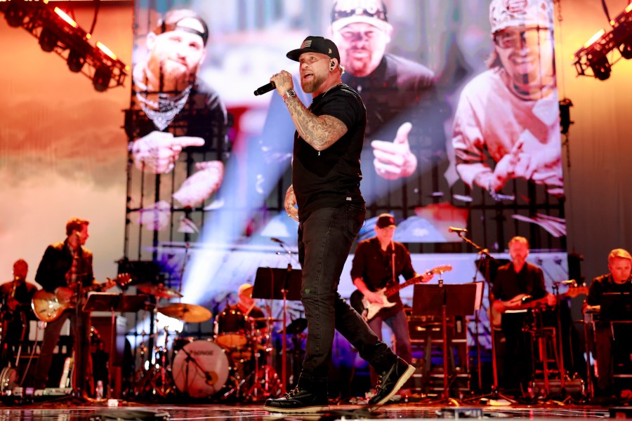 TOBY KEITH: AMERICAN ICON -- Pictured: Brantley Gilbert performs onstage at Bridgestone Arena on July 29, 2024 in Nashville, Tennessee -- (Photo by: Jason Kempin/Getty Images for Universal Music Group)