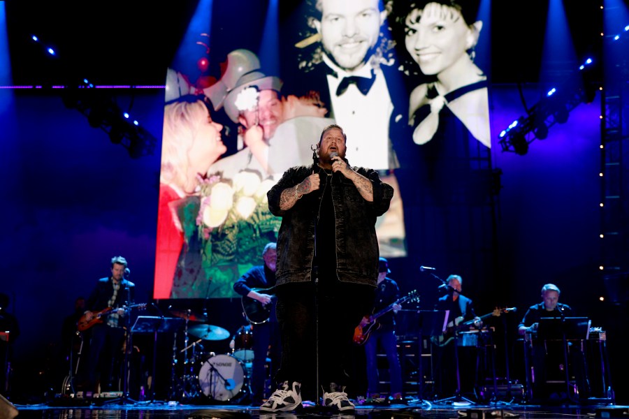 TOBY KEITH: AMERICAN ICON -- Pictured: Jelly Roll performs onstage at Bridgestone Arena on July 29, 2024 in Nashville, Tennessee -- (Photo by: Jason Kempin/Getty Images for Universal Music Group)