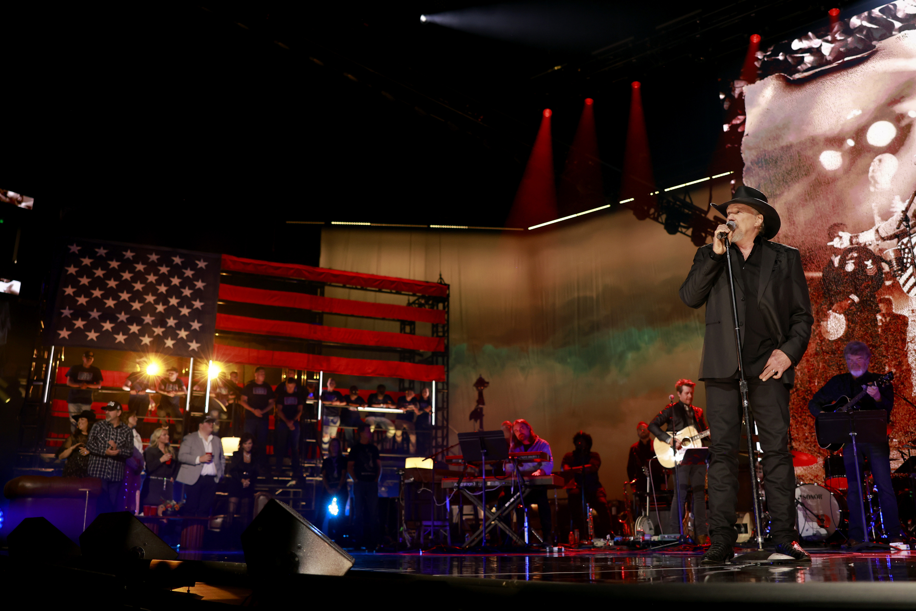 TOBY KEITH: AMERICAN ICON -- Pictured: Trace Adkins performs onstage at Bridgestone Arena on July 29, 2024 in Nashville, Tennessee -- (Photo by Jason Kempin/Getty Images for Universal Music Group)
