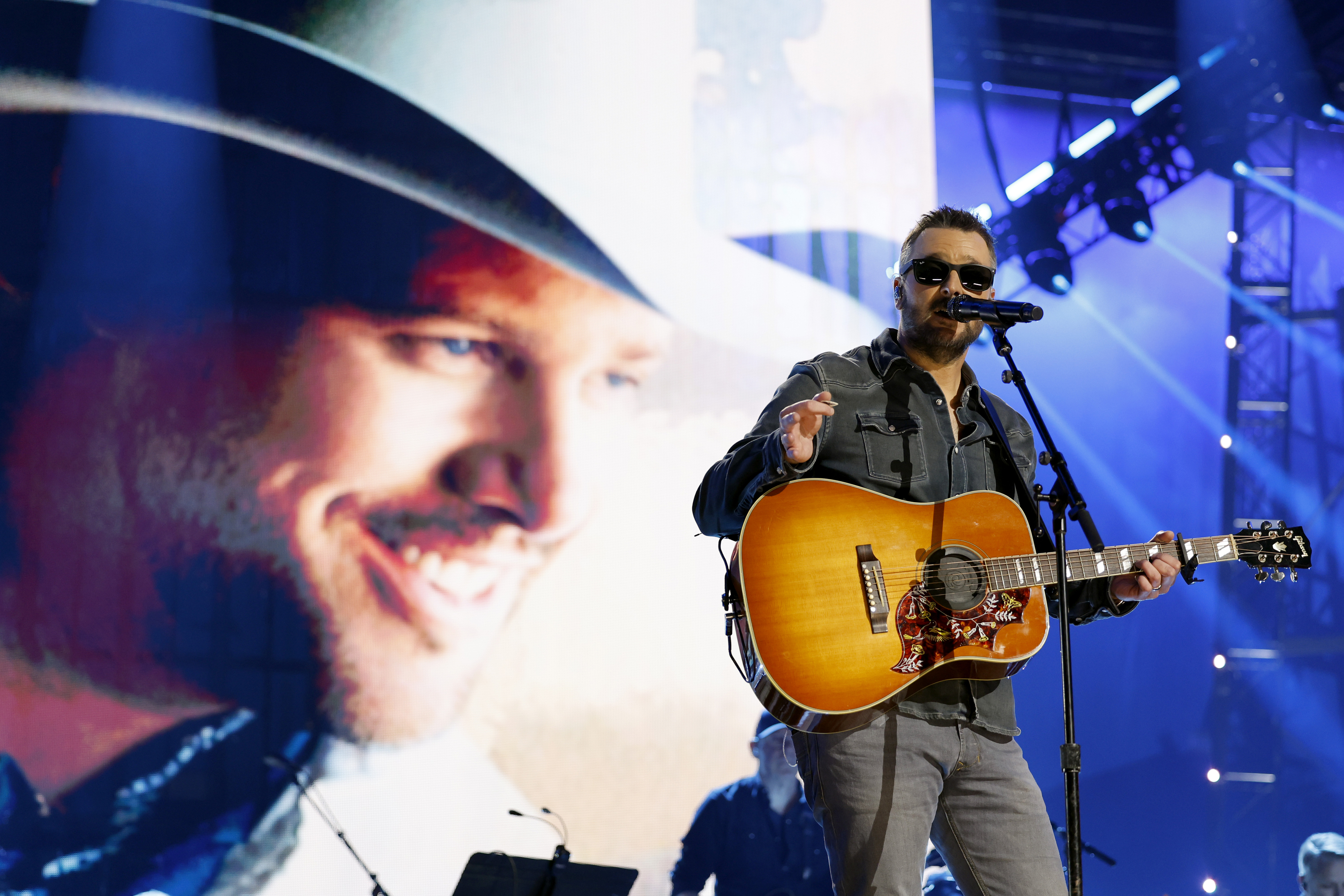 TOBY KEITH: AMERICAN ICON -- Pictured: Eric Church performs onstage at Bridgestone Arena on July 29, 2024 in Nashville, Tennessee -- (Photo by Jason Kempin/Getty Images for Universal Music Group)