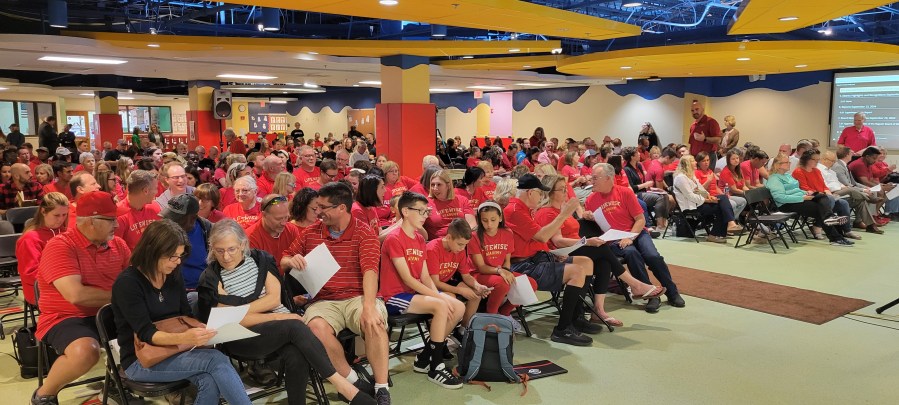 Community members at the Westerville City School Board meeting on Monday, Sept. 23, 2024. (NBC4)
