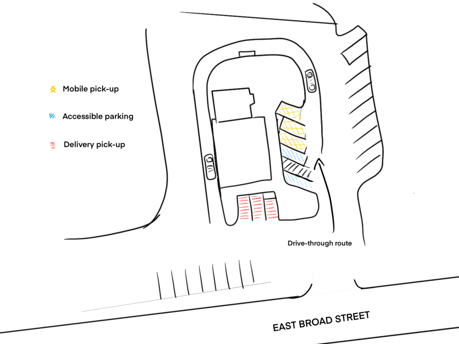 Illustration highlights specific portions of Wendy's building plans / Plans received courtesy of the City of Whitehall