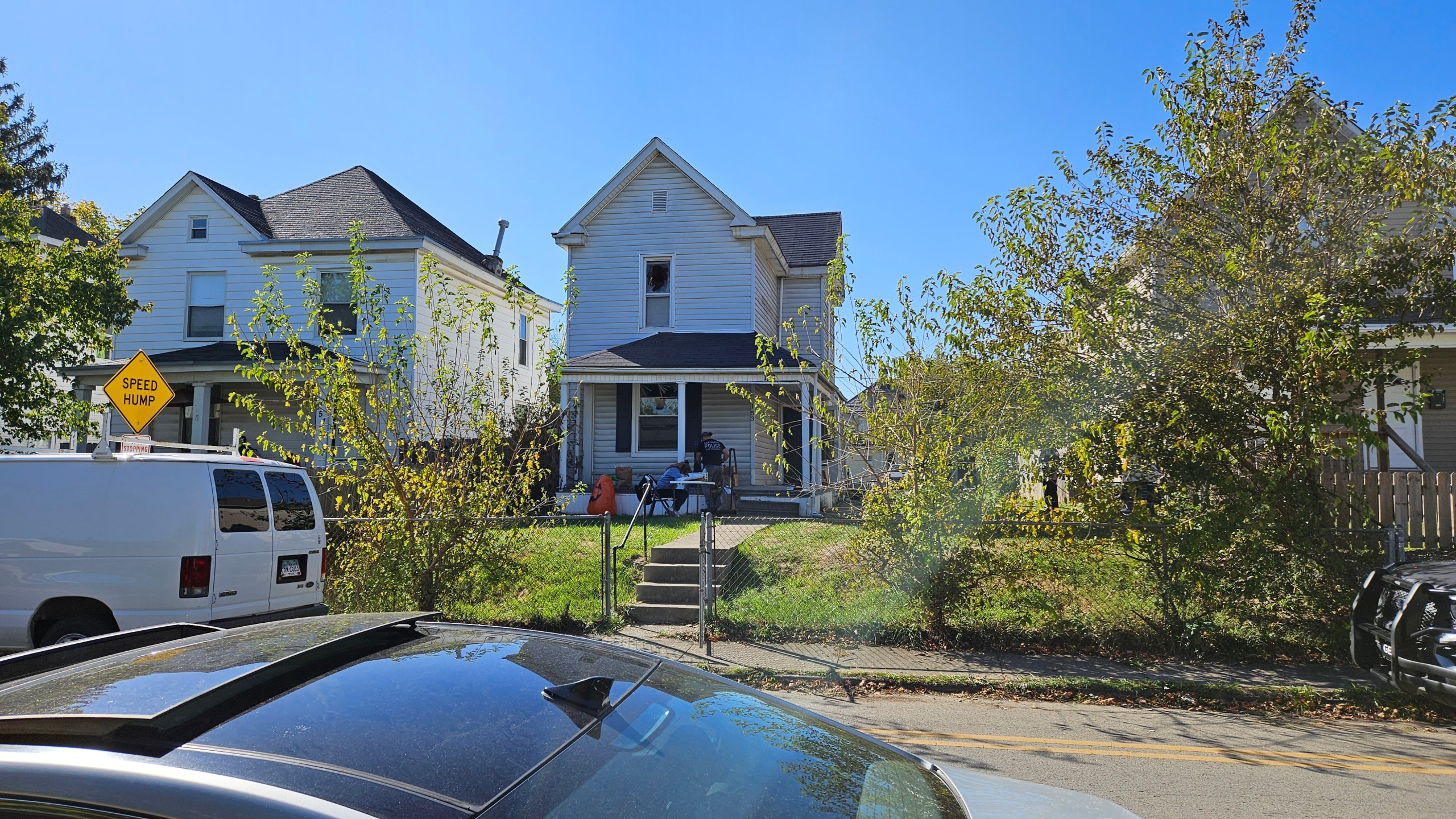 Scene of a home where Columbus police executed a search warrant tied to "gang activity" on Thursday, Oct. 17, 2024. (NBC4)