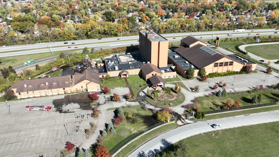 Fort Rapids Indoor Waterpark Resort after a fire on Oct. 28. 2024. (NBC4 Photo/Mark Feuerborn)