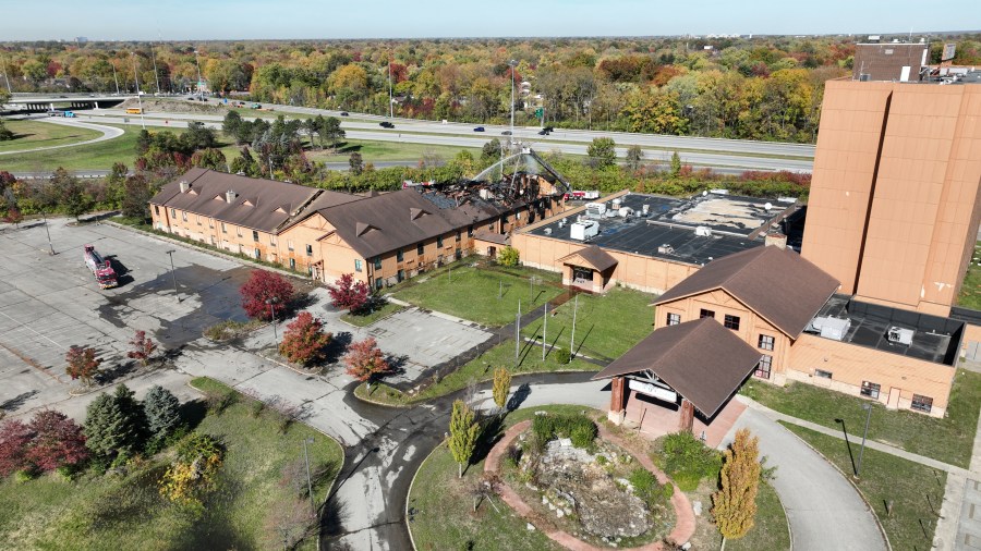 Fort Rapids Indoor Waterpark Resort after a fire on Oct. 28. 2024. (NBC4 Photo/Mark Feuerborn)