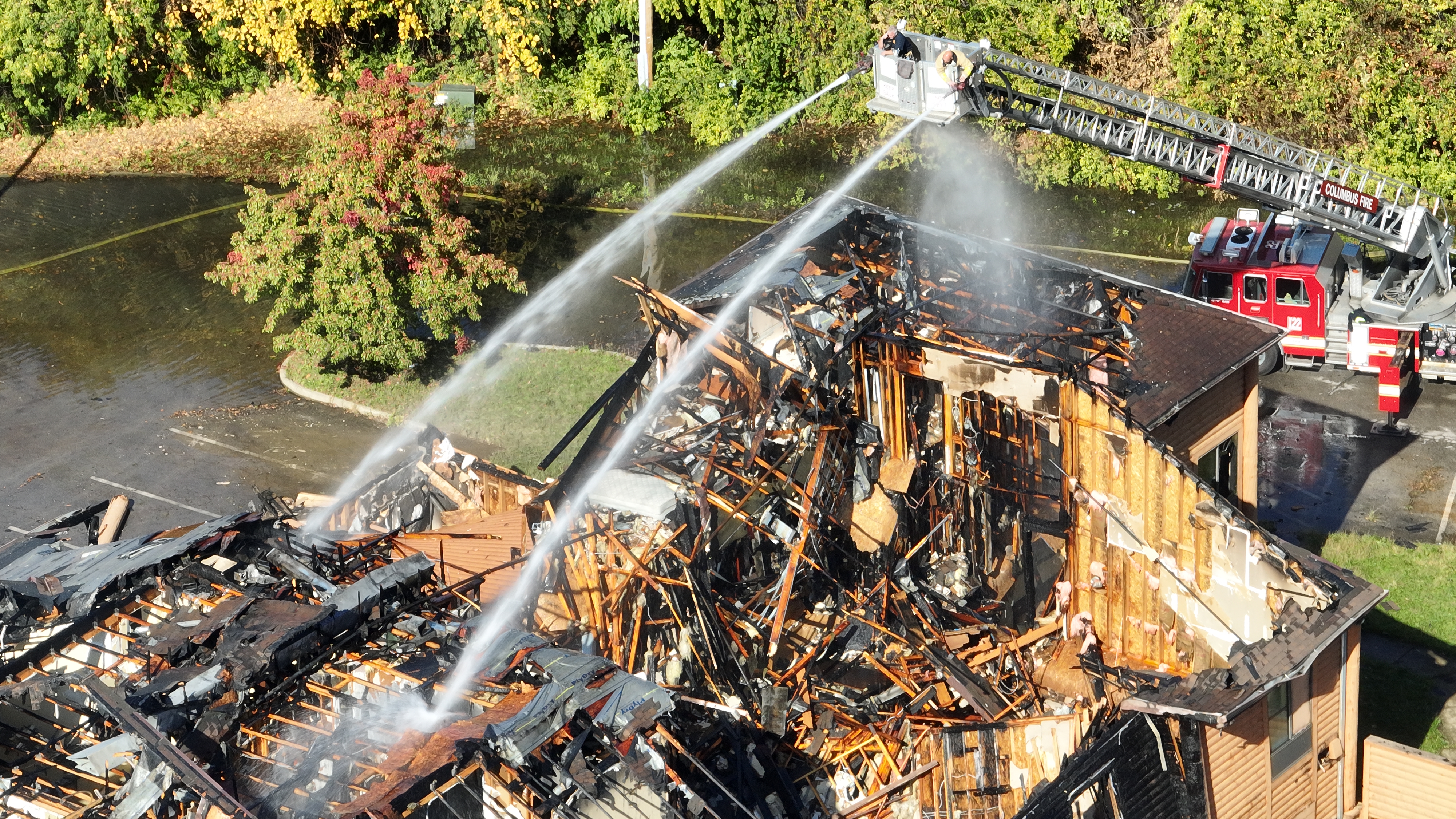 Fort Rapids Indoor Waterpark Resort after a fire on Oct. 28. 2024. (NBC4 Photo/Mark Feuerborn)