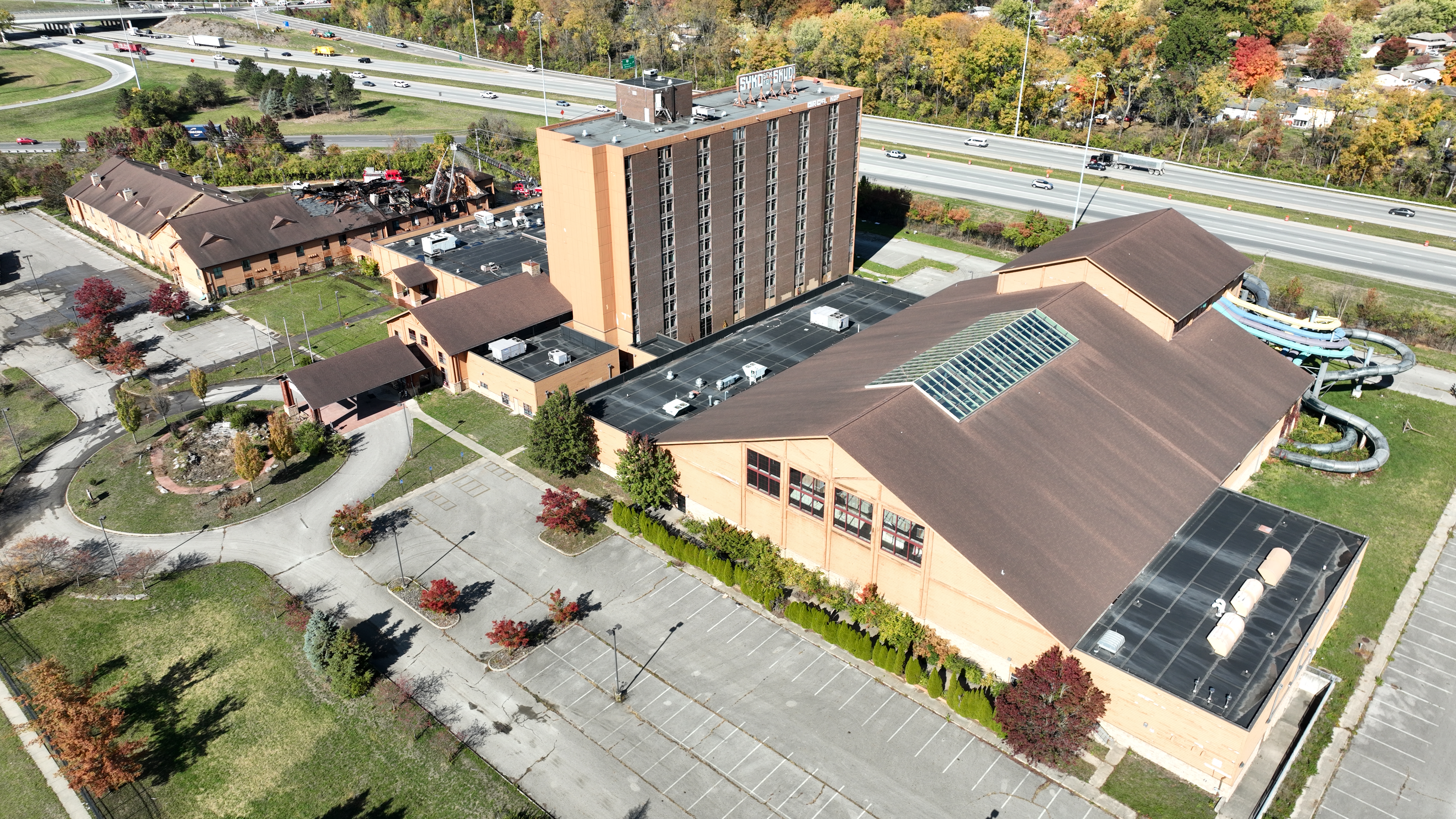 Fort Rapids Indoor Waterpark Resort after a fire on Oct. 28. 2024. (NBC4 Photo/Mark Feuerborn)